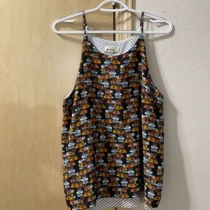 Women Large Suitcase Print Tank Top Spring Summer